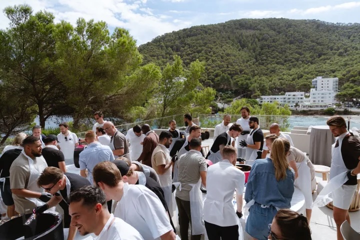 group of people attending an event outside