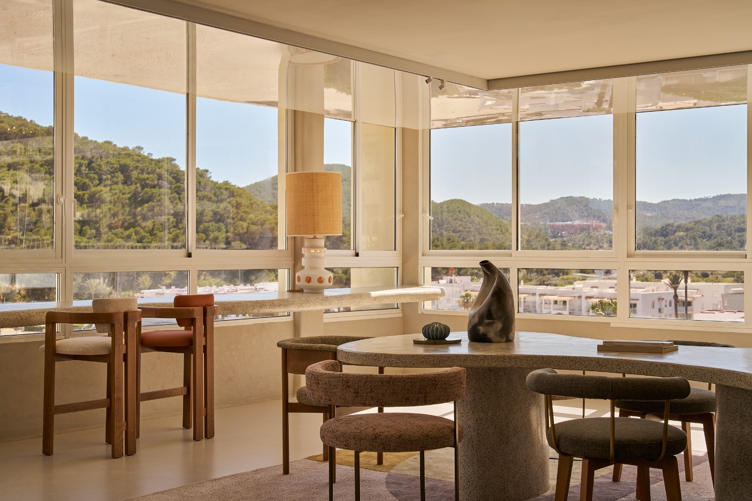 view of Sun & Moon restaurant inside with the view in the background