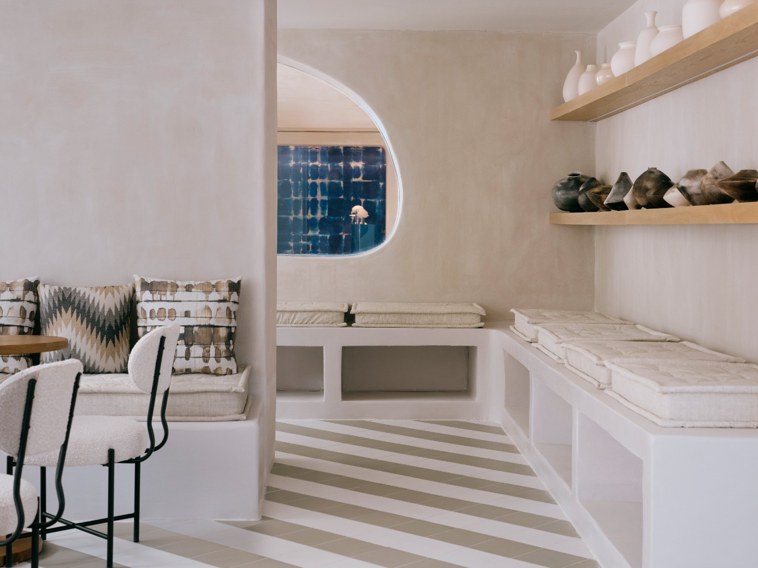 an image showing the open space of the parq with a table on the left hand side