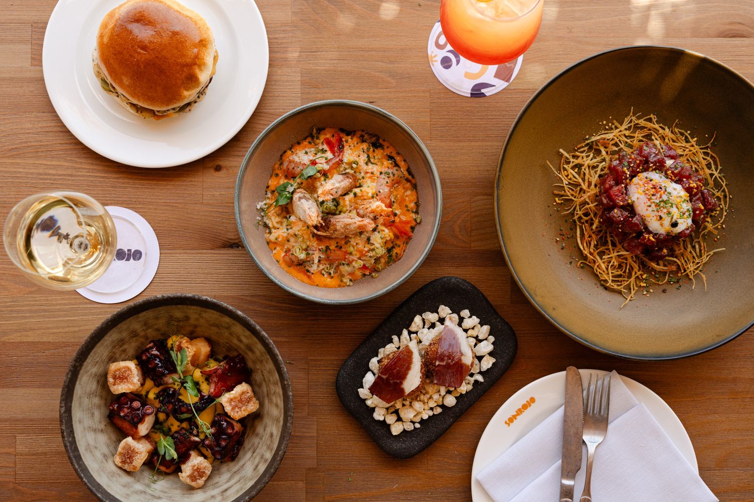 multiple plates of food