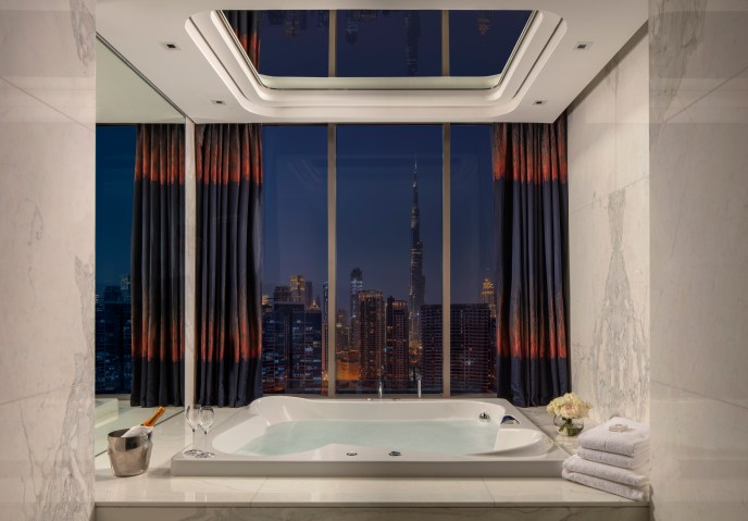 Hyde Dubai Rockstar Suite Hot Tab with Burj Khalifa views