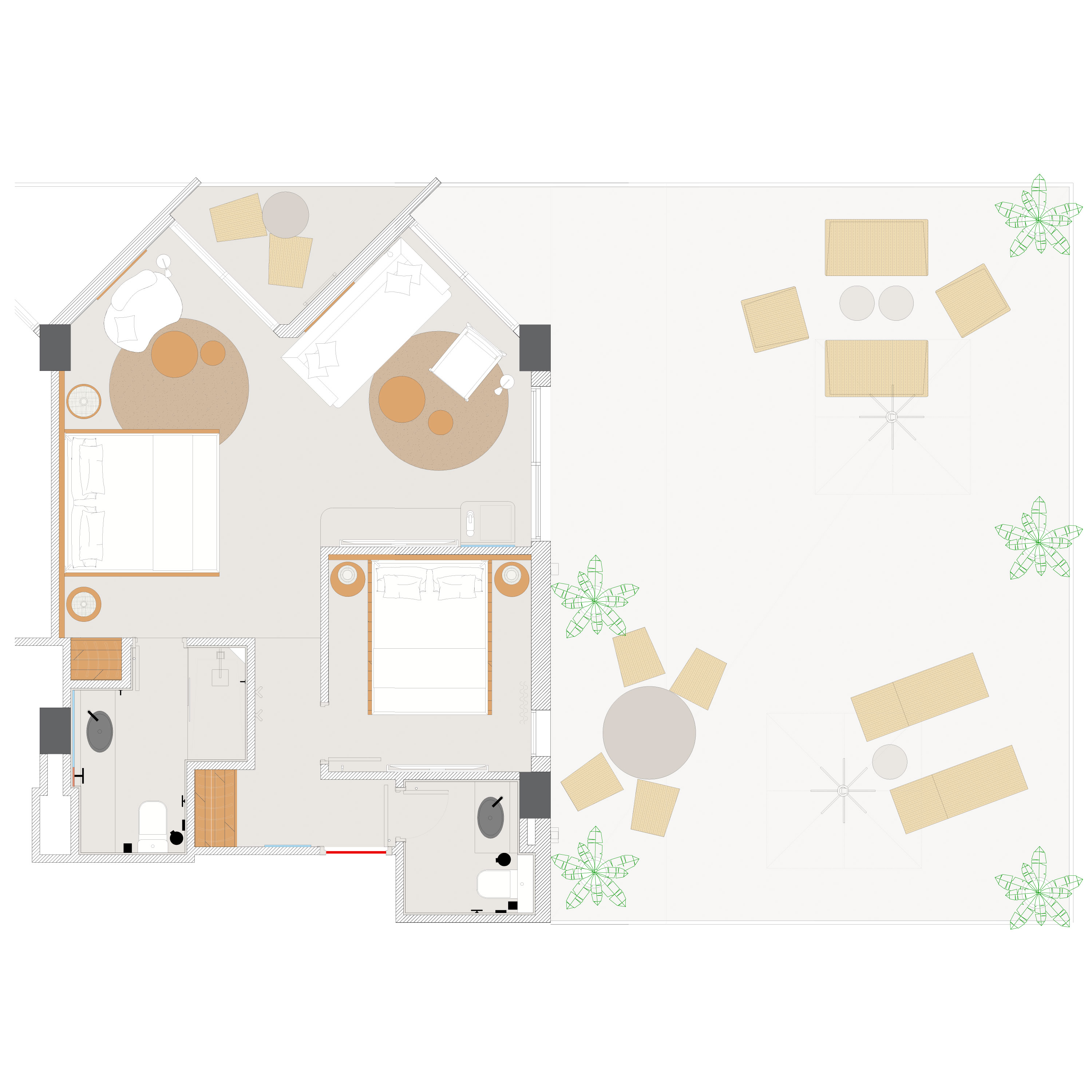 Plano suite Headliner Hyde Ibiza Floorplan
